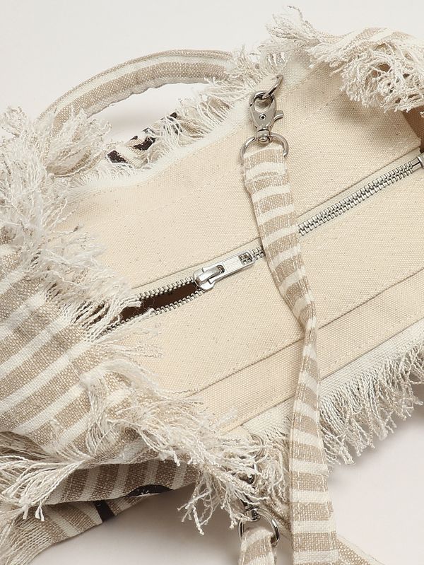 5. Borsa donna Colette in lino Linen Strip V 11 MC2 Saint Barth col0018