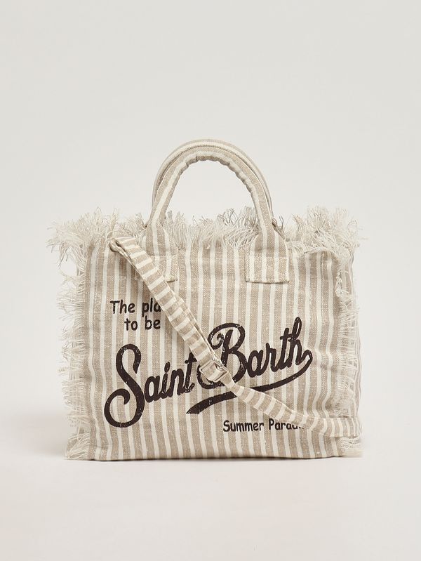 3. Borsa donna Colette in lino Linen Strip V 11 MC2 Saint Barth col0018
