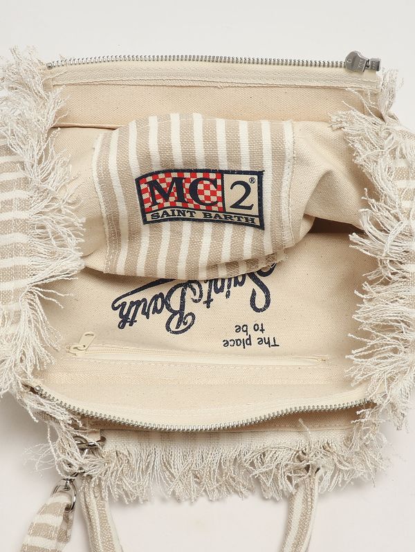 4. Borsa donna Colette in lino Linen Strip V 11 MC2 Saint Barth col0018