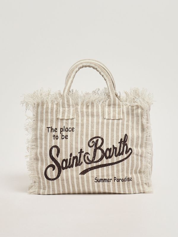 1. Borsa donna Colette in lino Linen Strip V 11 MC2 Saint Barth col0018