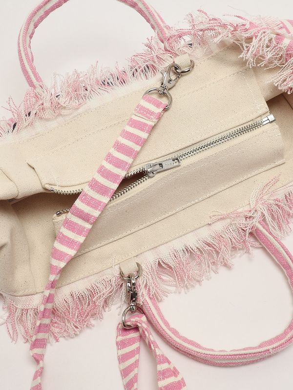 5. Borsa donna Colette in lino Linen Strip V 21 MC2 Saint Barth col0018