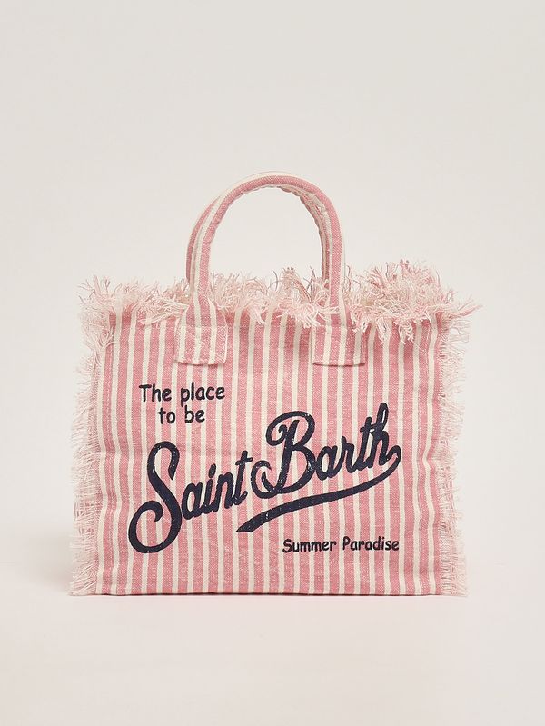 1. Borsa donna Colette in lino Linen Strip V 21 MC2 Saint Barth col0018