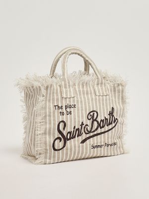 2. Borsa donna Colette in lino Linen Strip V 11