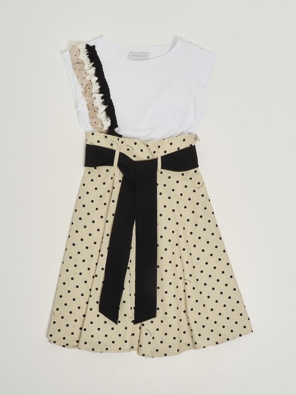 1. Ensemble en coton stretch pour fille Blanc-Beige Monnalisa 11g5047600
