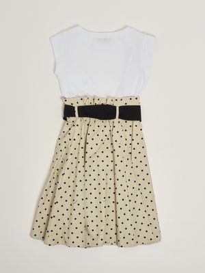 2. Ensemble en coton stretch pour fille Blanc-Beige