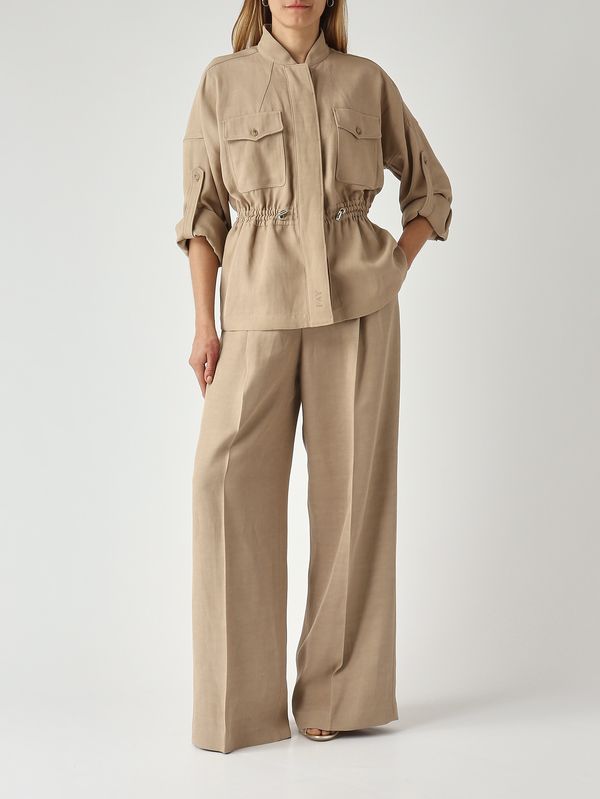 2. Pantalone donna in misto lino Corda Scuro Fay ntw80524940zds