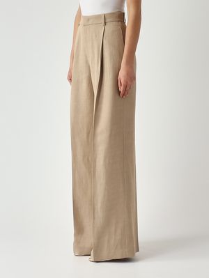 3. Pantalone donna in misto lino Corda Scuro