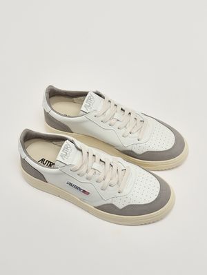2. Baskets homme Medalist en cuir Blanc-Gris