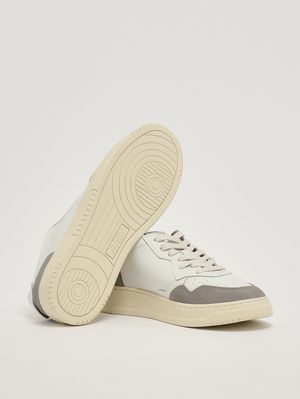 4. Baskets homme Medalist en cuir Blanc-Gris