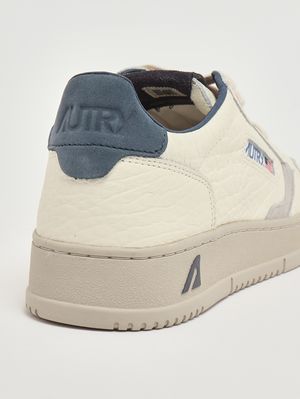 5. Zapatillas de hombre Medalist en piel y nobuk Blanco-Azul