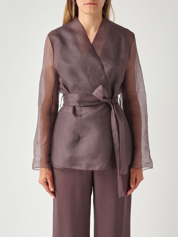 1. Elia women's silk organza jacket Plum Antonelli q3693