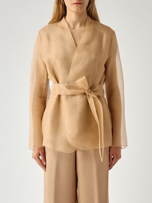 1. Elia women's silk organza jacket Gold