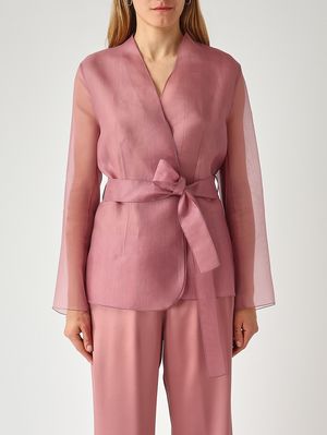 1. Elia women's silk organza jacket Antique Rose