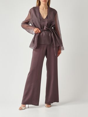 2. Elia women's silk organza jacket Plum