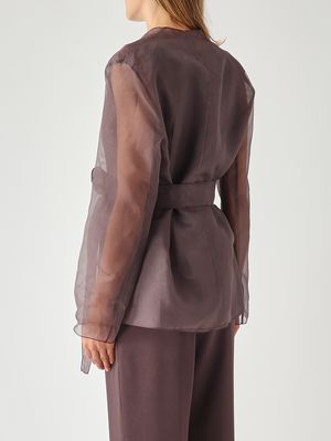 4. Elia women's silk organza jacket Plum