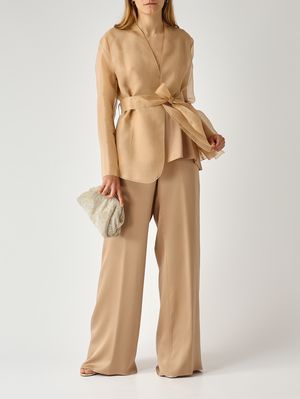 2. Damenhose Tiete aus satiniertem Stoff Gold