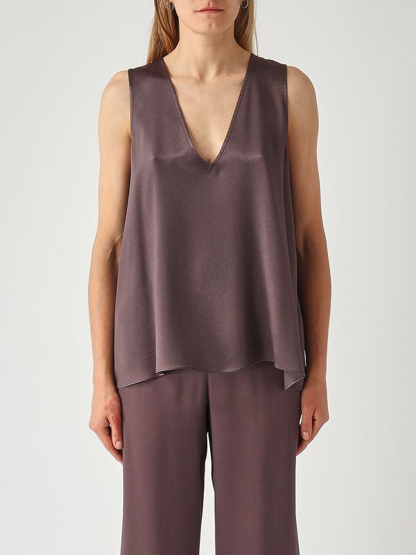 1. Top donna Angelica in misto seta Prugna Antonelli n5913q