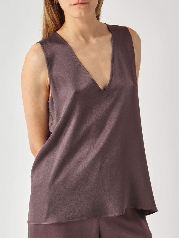 5. Top donna Angelica in misto seta Prugna Antonelli n5913q