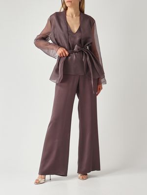 2. Top donna Angelica in misto seta Prugna