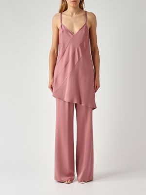 1. Alma Damen-Top aus satiniertem Stoff Antikrosa