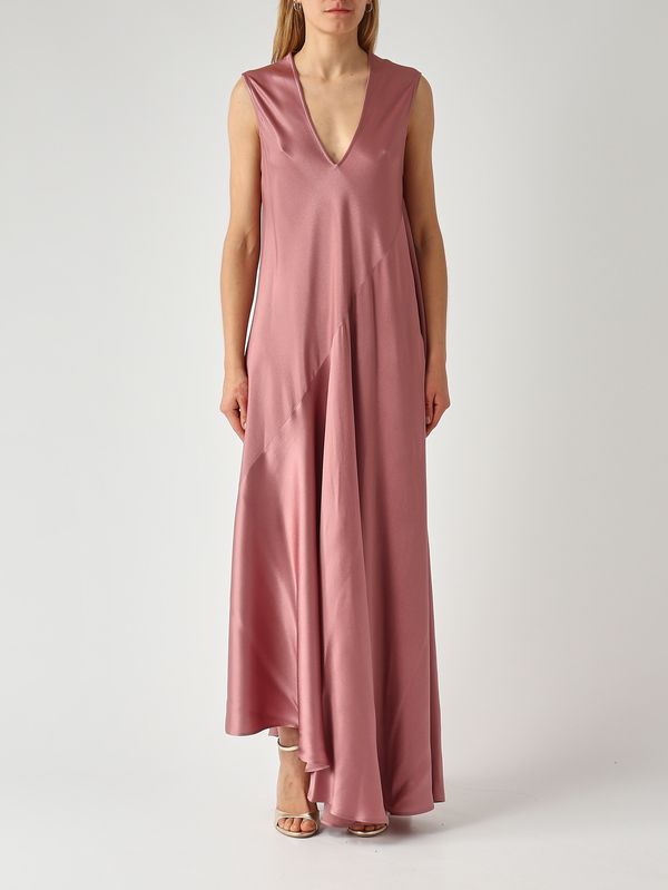 1. Robe Natasha en mélange de soie pour femme Rose antique Antonelli q6593