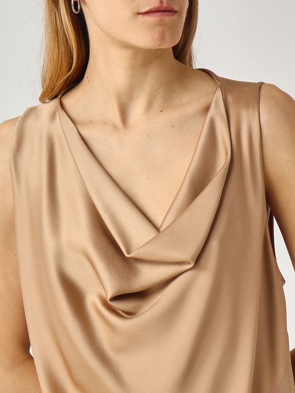 5. Damenkleid Mandi aus satiniertem Stoff Gold Antonelli q6842