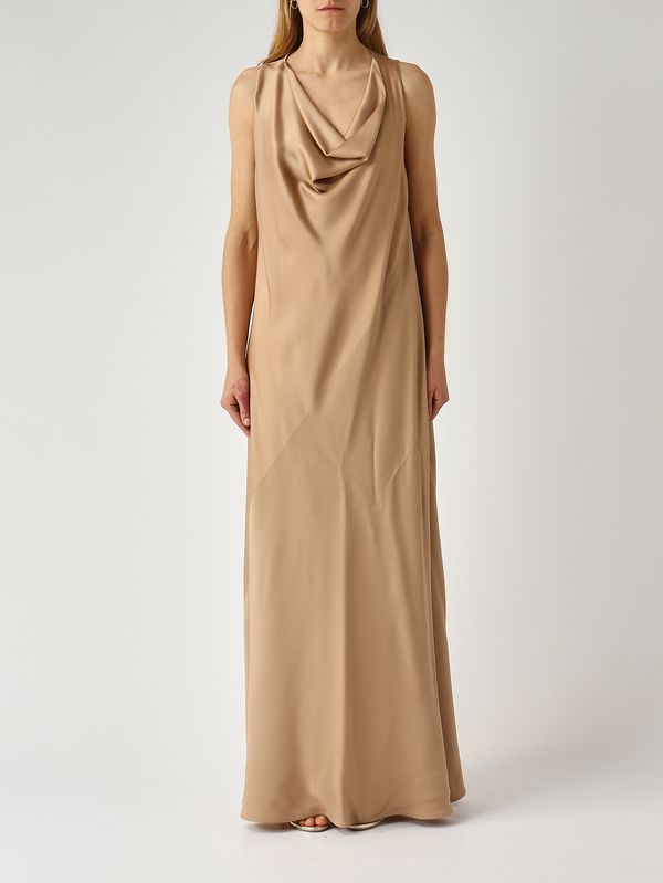 Mandi women's dress in satin-effect fabric Gold Antonelli
