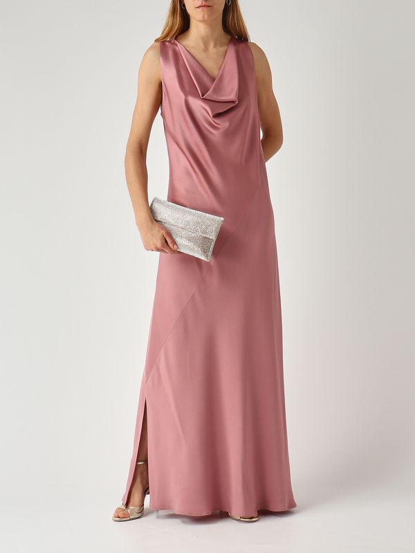 2. Damenkleid Mandi aus satiniertem Stoff Antikrosa Antonelli q6842