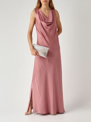 2. Damenkleid Mandi aus satiniertem Stoff Antikrosa