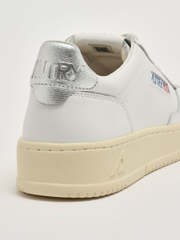 5. Damen-Sneakers Medalist aus Leder Weiß-Silber Autry aulwll05