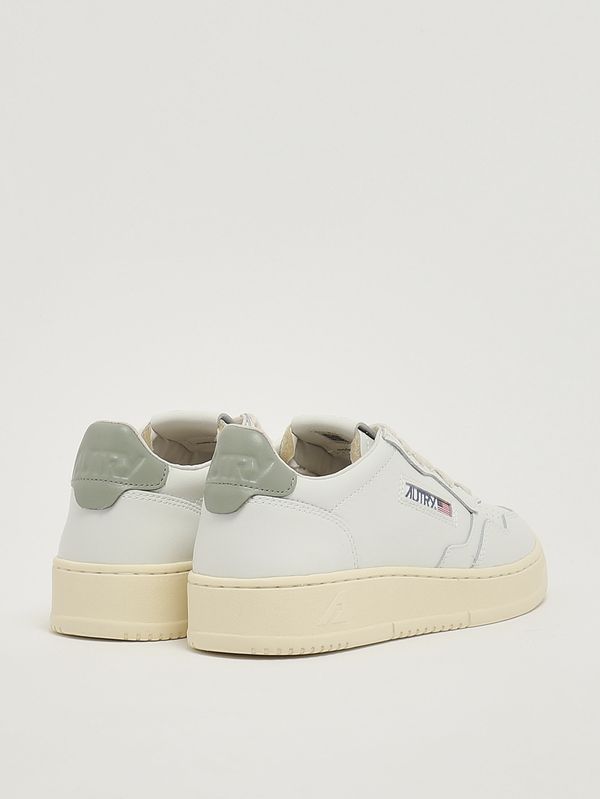 3. Zapatillas de mujer Medalist de piel Blanco-Verde Autry aulwll11