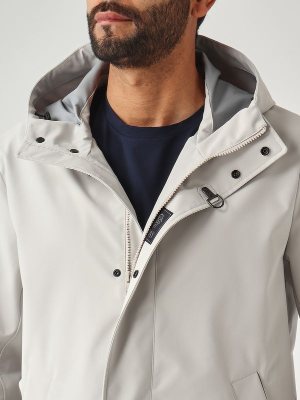Fay Men's Travel parka in stretch technical fabric - Ice