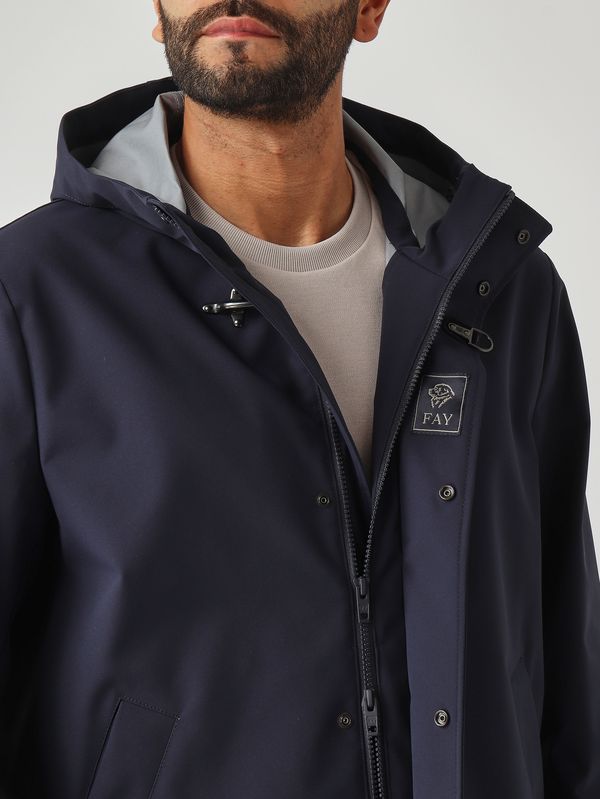 5. Parka uomo Travel in tessuto tecnico stretch Navy Fay nam03520550zaw