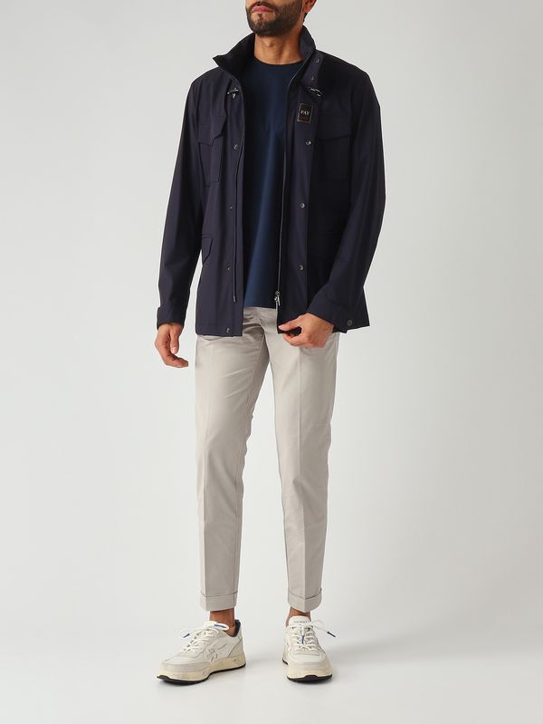 2. Veste homme Travel en nylon stretch Bleu marine Fay nam1952021svuw