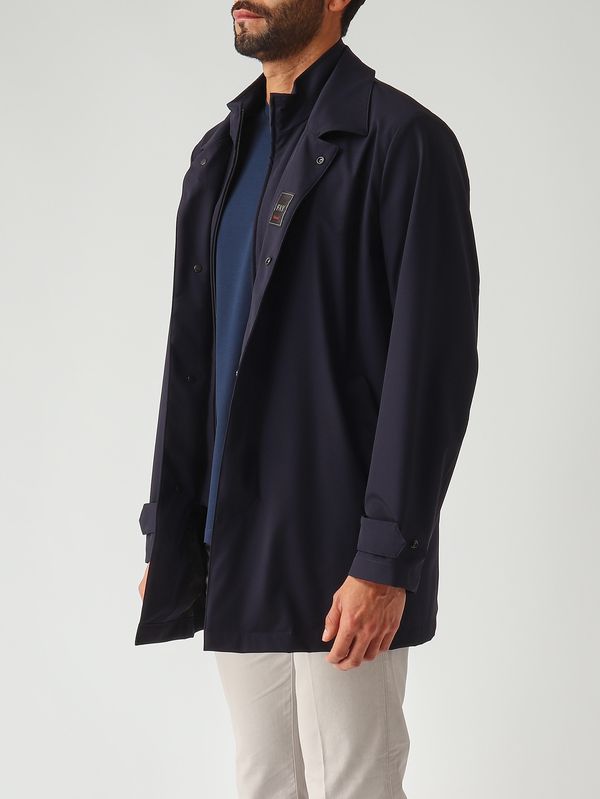 3. Herrenmantel Travel Morning aus Stretch-Nylon Marineblau Fay nam6152005svuw