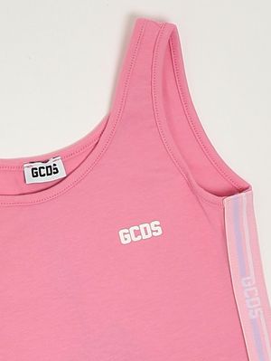 2. Vestido de niña de algodón elástico. Rosa
