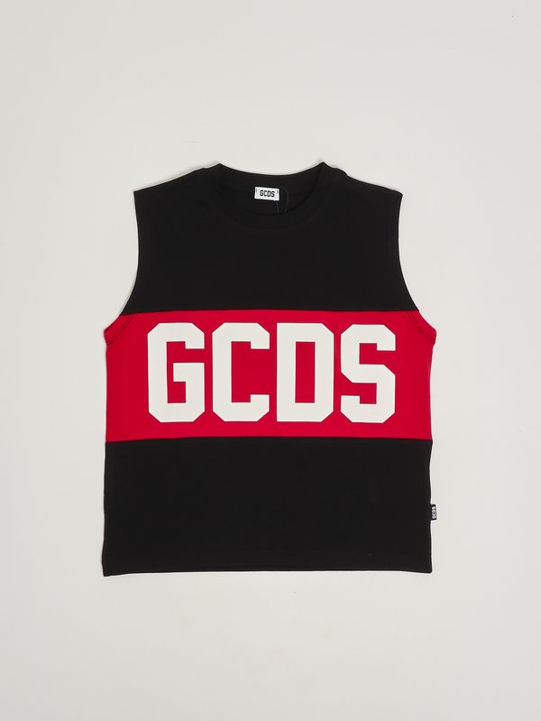 Débardeur en coton pour garçon Noir GCDS