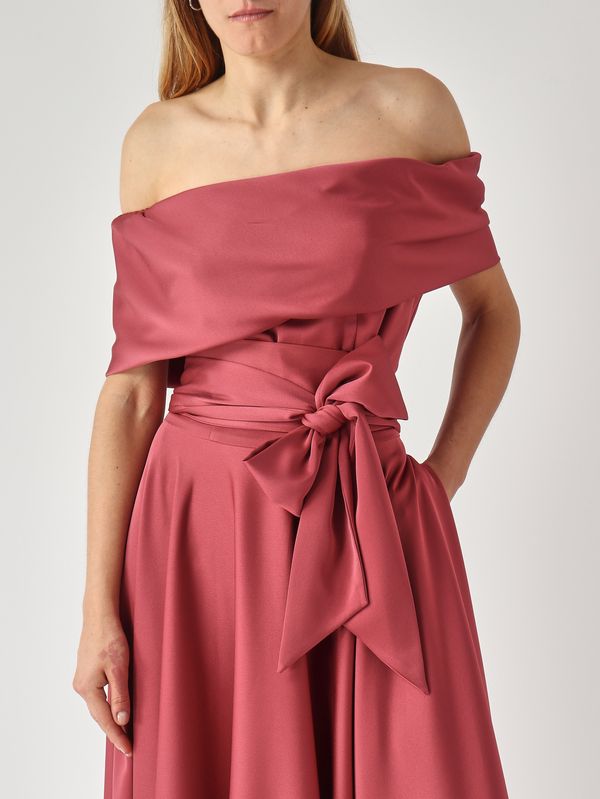 6. Robe pour femme en tissu effet satiné. Amarante Giada Curti gcr26a490