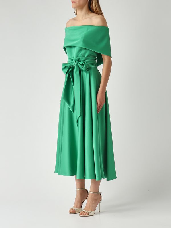 3. Damenkleid aus satiniertem Stoff Smaragdgrün Giada Curti gcr26a490