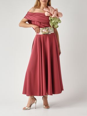3. Robe pour femme en tissu effet satiné. Amarante