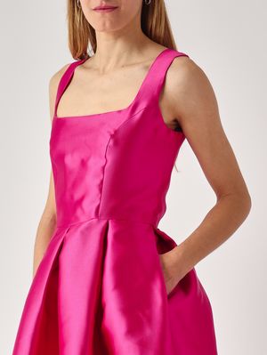 5. Damenkleid aus Mikado-Stoff Fuchsia
