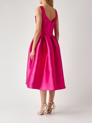 4. Damenkleid aus Mikado-Stoff Fuchsia