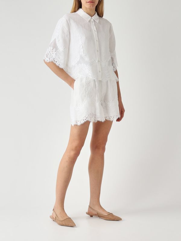 2. Pantaloncino donna in lino Bianco Ottico Twinset 261tt2183