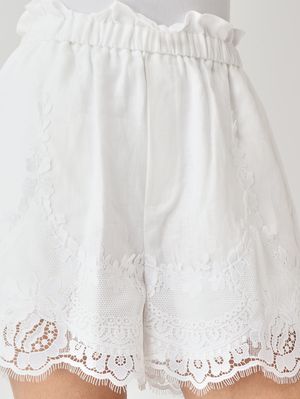 5. Pantaloncino donna in lino Bianco Ottico