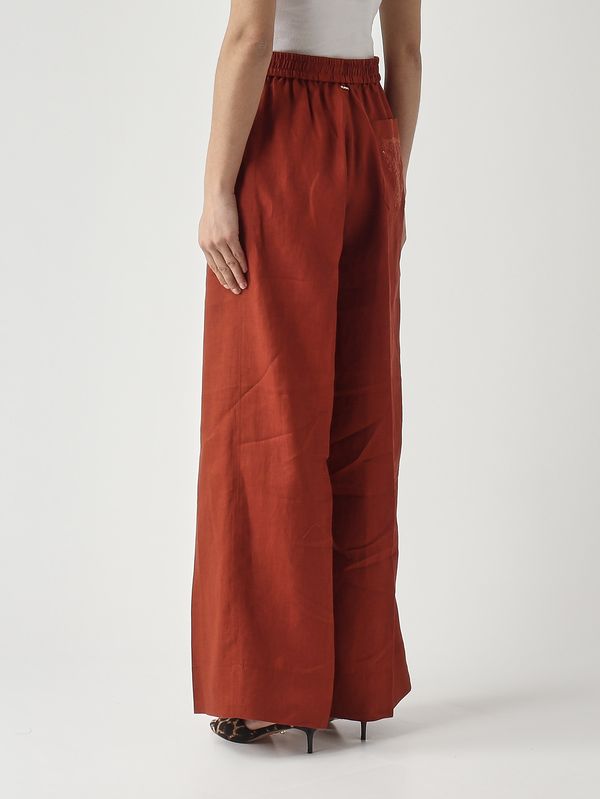4. Pantalone donna in lino Marrone Twinset 261tt2302