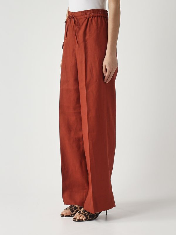 3. Pantalone donna in lino Marrone Twinset 261tt2302
