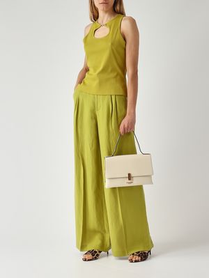 2. Pantalone donna in lycra e lino Avogado Oil