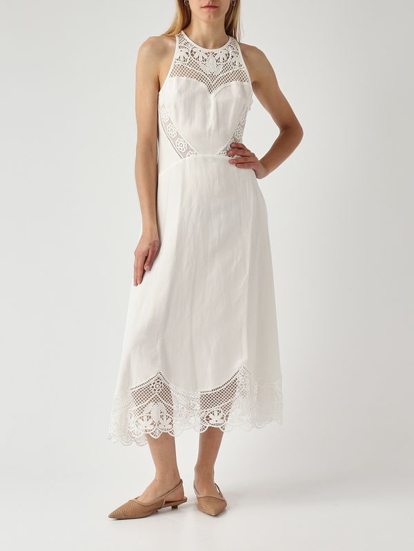 Twinset Women's viscose and linen dress - White | Caposerio.com Twinset Women's viscose and linen dress - White | Caposerio.com