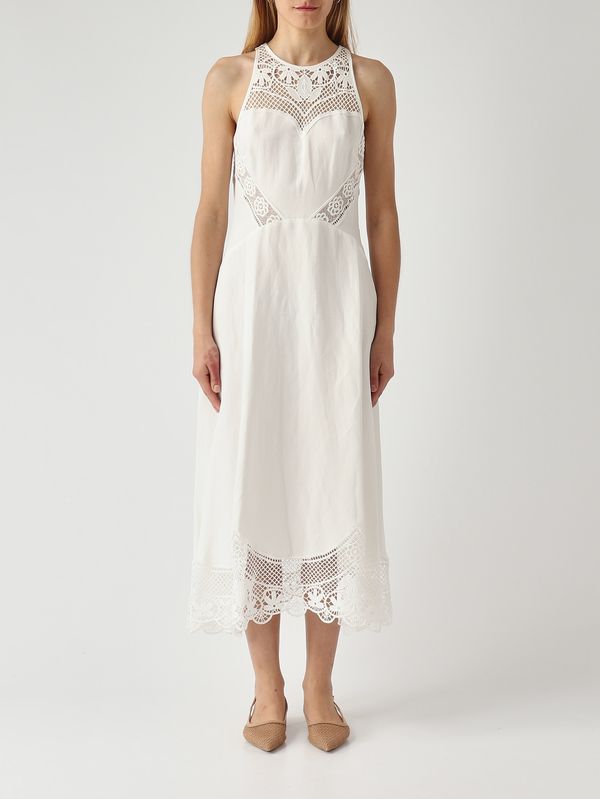 1. Women's viscose and linen dress White Twinset 261tt2241