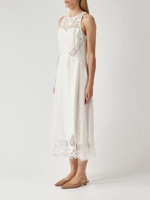 3. Women's viscose and linen dress White